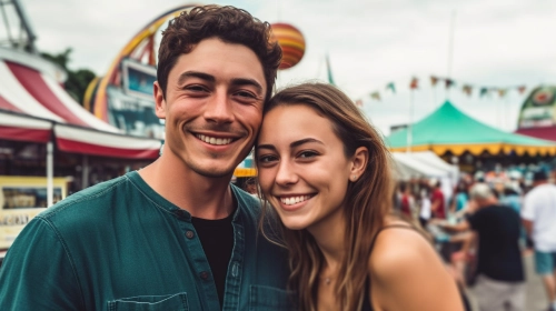 photo of a cute couple at the county fair